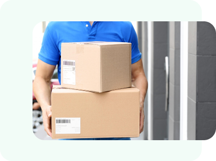 Courier carrying boxes