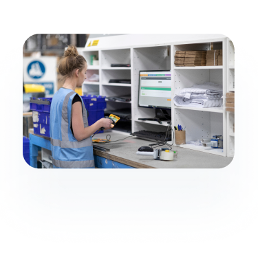 A girl employee working