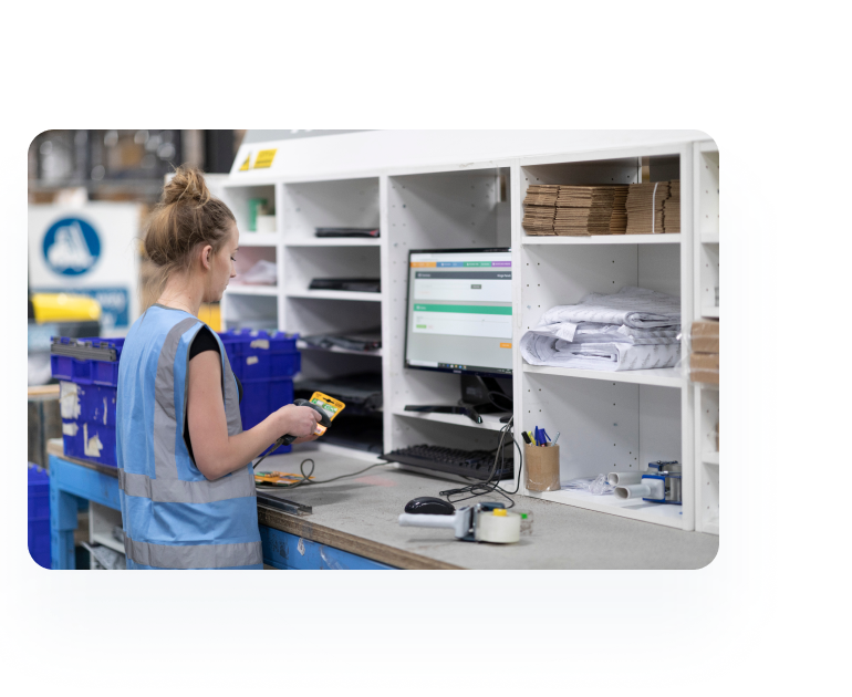 A girl employee working